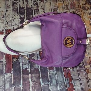 Michael Kors "Fulton" Pebbled Leather Hobo Bag